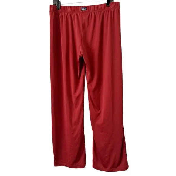 Patagonia Red Brown Performance Baselayer Capilene Pull On Wide Leg Pants Large - Picture 2 of 5